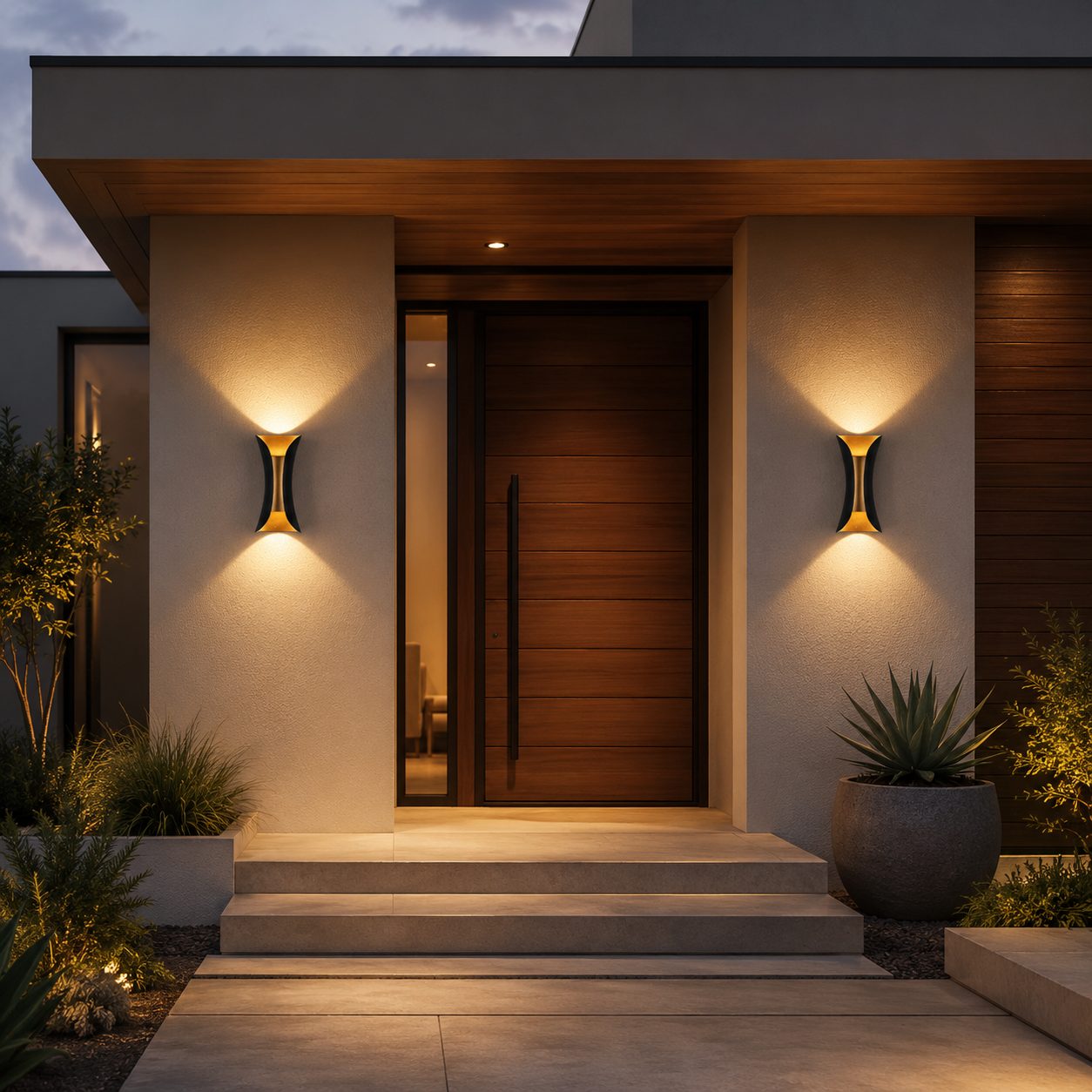 VionLight Arc Modern Up and Down COB LED Wall Sconce IP65 Waterproof Die-Cast Aluminum Outdoor Exterior Light Fixture