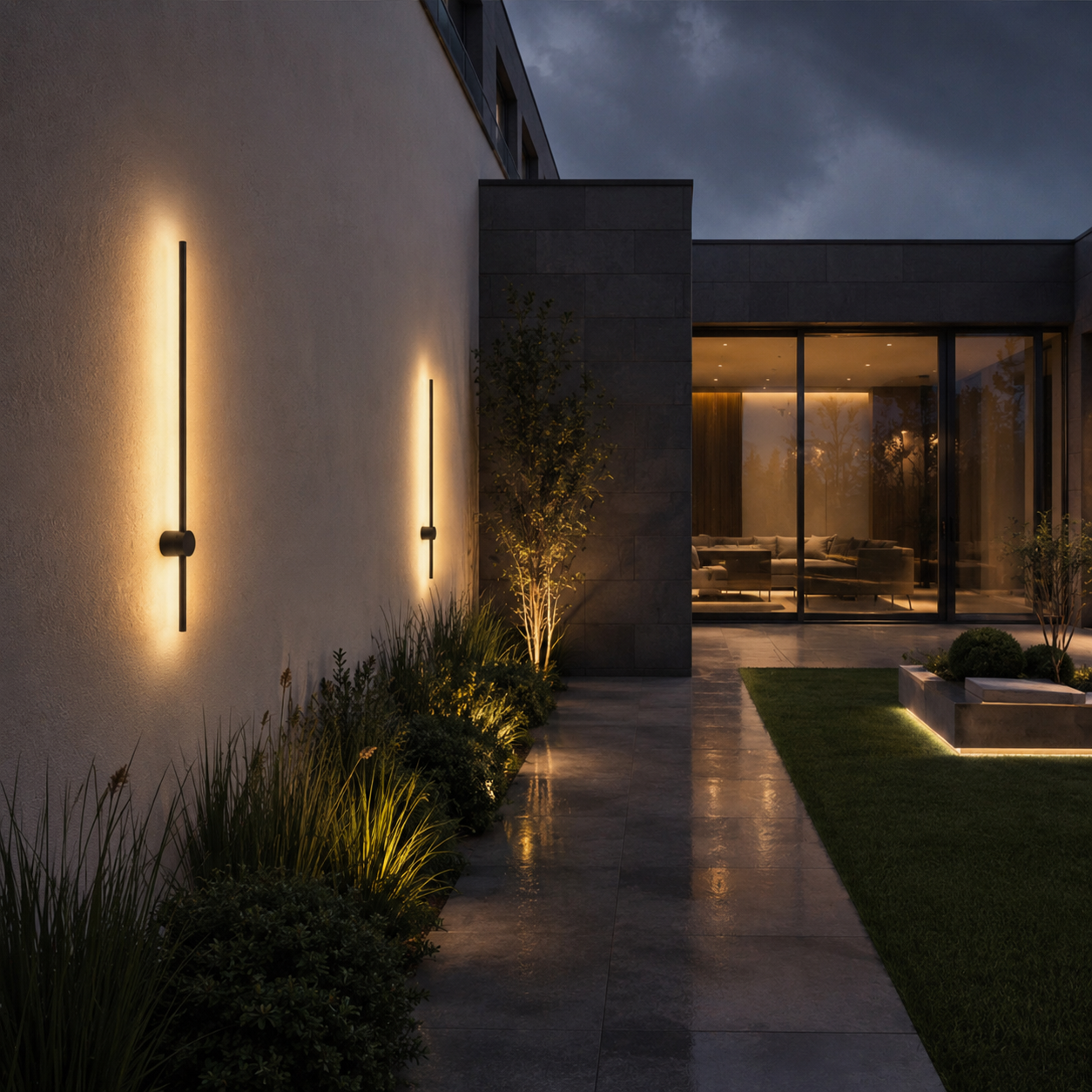 VionLight Linear Modern LED Long Strip Wall Sconce IP65 Waterproof Aircraft Aluminum Outdoor Exterior Light Fixture