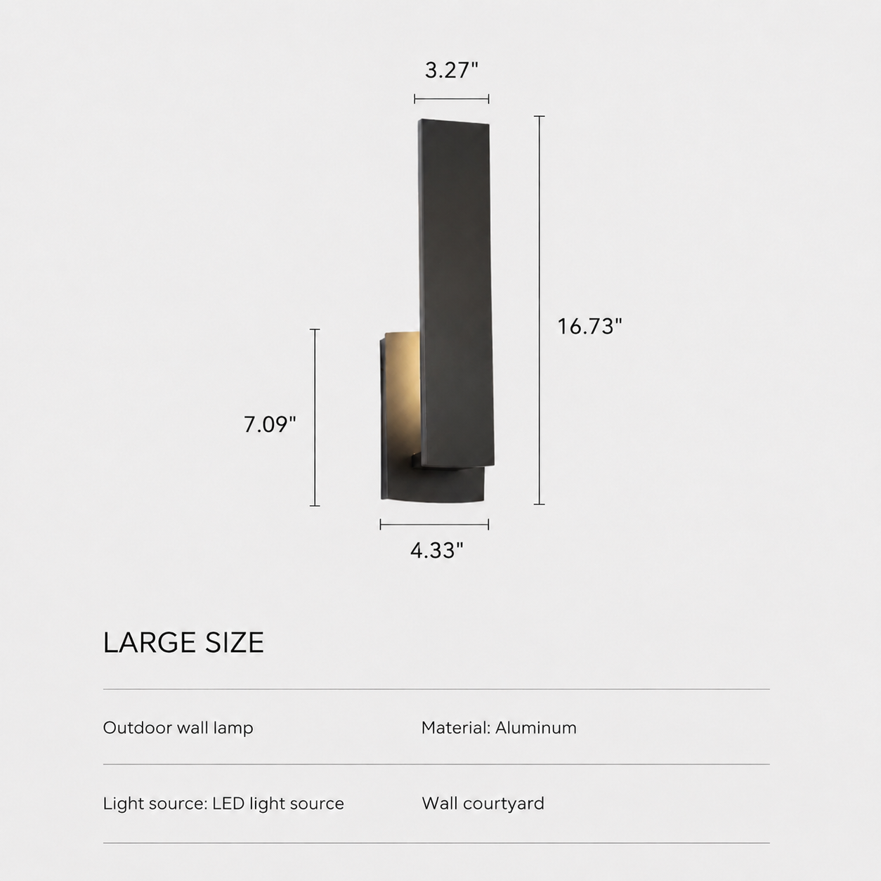 VionLight Meridian Modern LED Backlit Wall Sconce IP54 Waterproof Aluminum Outdoor Exterior Light Fixture