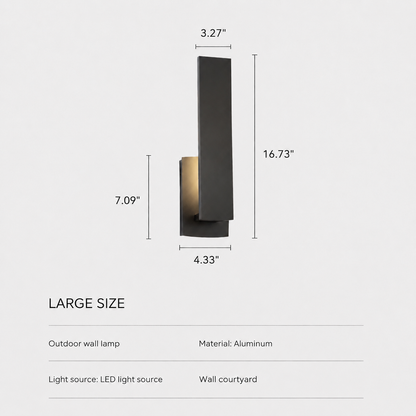 VionLight Meridian Modern LED Backlit Wall Sconce IP54 Waterproof Aluminum Outdoor Exterior Light Fixture