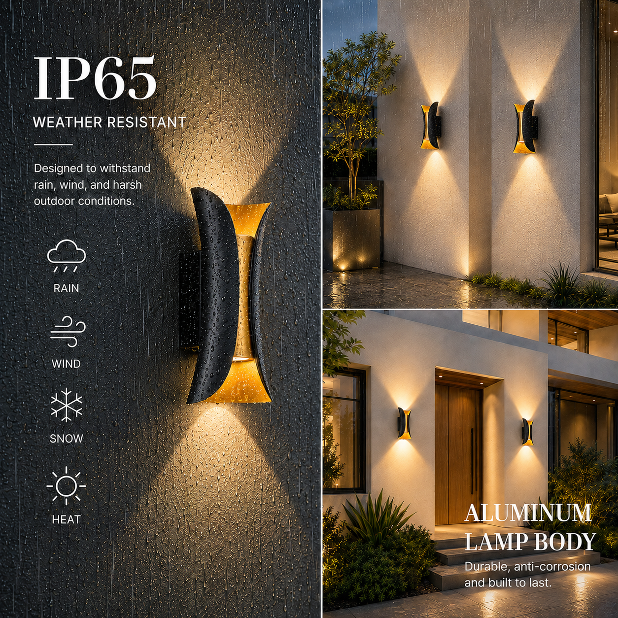 6W/10W LED Wall Light IP65 Outdoor Waterproof Garden Wall Lamp Indoor Corridor Bedroom Living Room Decoration Lighting