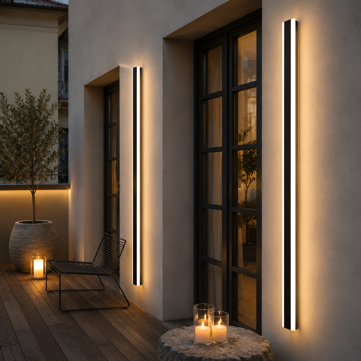 Modern Waterproof outdoor Long Strip LED wall lamp IP65 Aluminum Wall Light Garden porch Sconce Light 110V 220V Sconce Luminaire
