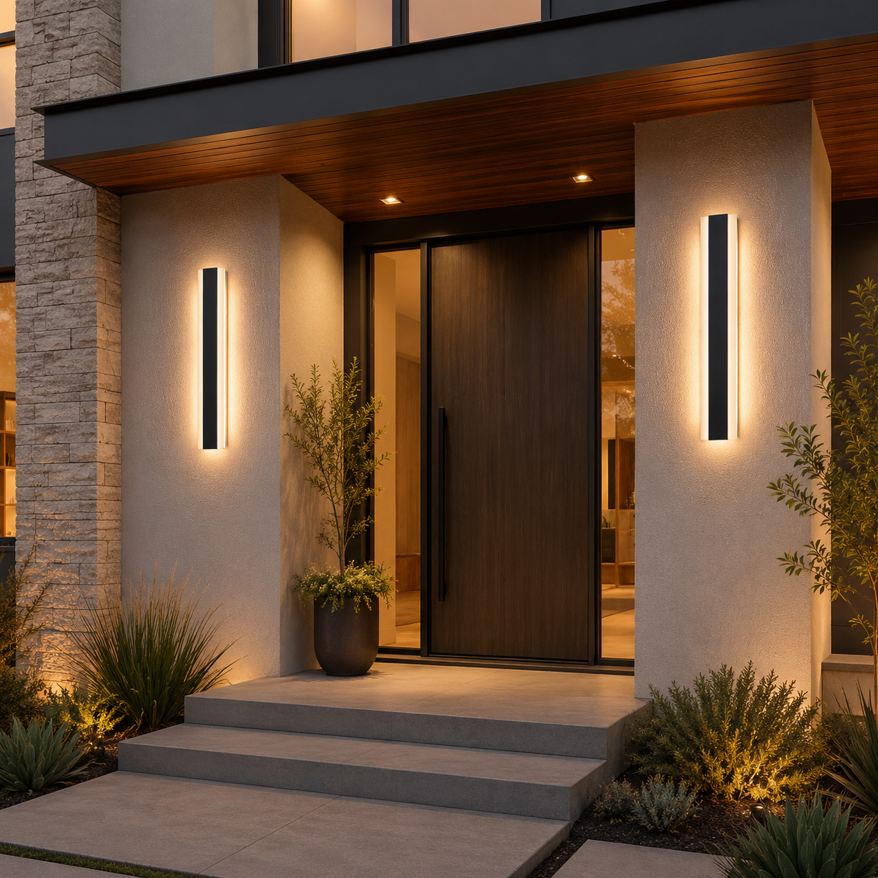 Modern Waterproof outdoor Long Strip LED wall lamp IP65 Aluminum Wall Light Garden porch Sconce Light 110V 220V Sconce Luminaire