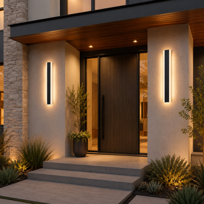 Modern Waterproof outdoor Long Strip LED wall lamp IP65 Aluminum Wall Light Garden porch Sconce Light 110V 220V Sconce Luminaire