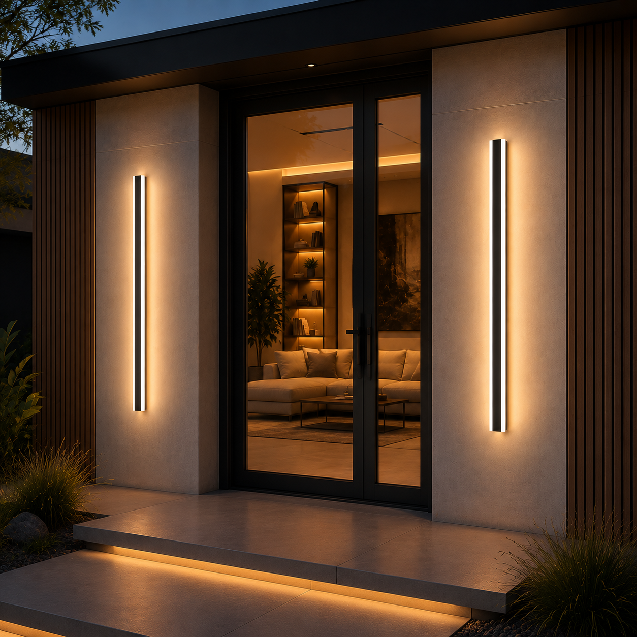 Modern Waterproof outdoor Long Strip LED wall lamp IP65 Aluminum Wall Light Garden porch Sconce Light 110V 220V Sconce Luminaire