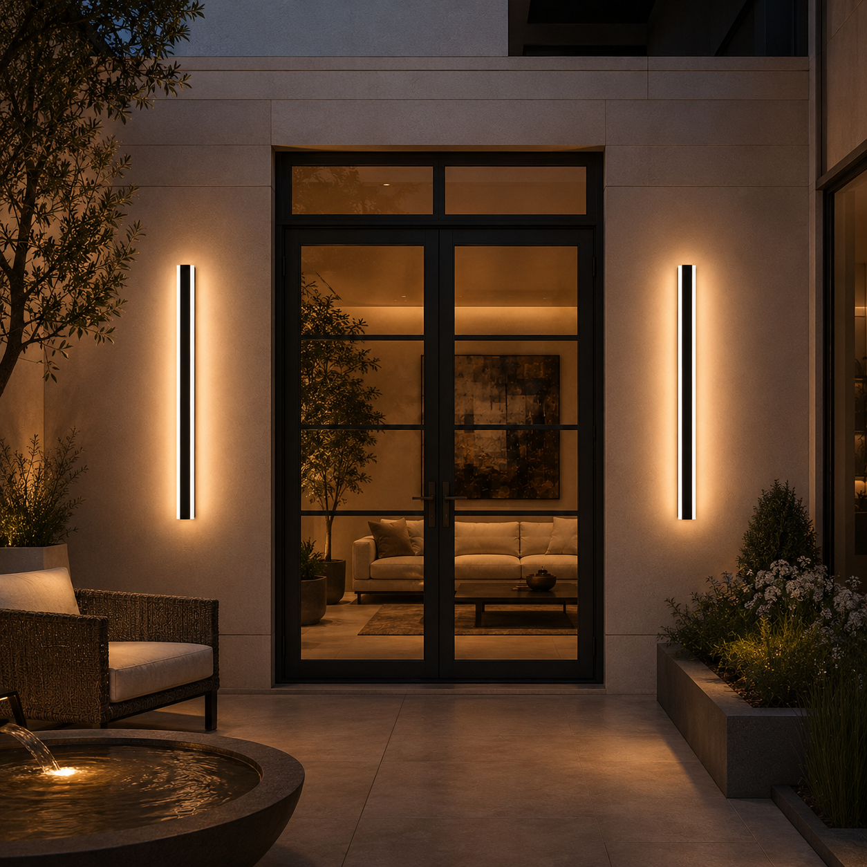 Modern Waterproof outdoor Long Strip LED wall lamp IP65 Aluminum Wall Light Garden porch Sconce Light 110V 220V Sconce Luminaire