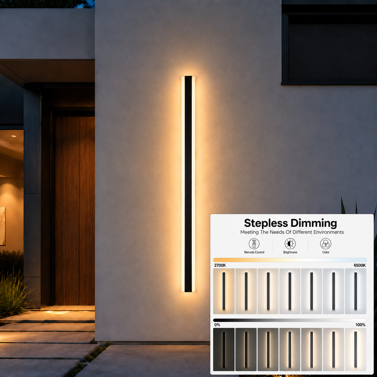 Modern Waterproof outdoor Long Strip LED wall lamp IP65 Aluminum Wall Light Garden porch Sconce Light 110V 220V Sconce Luminaire
