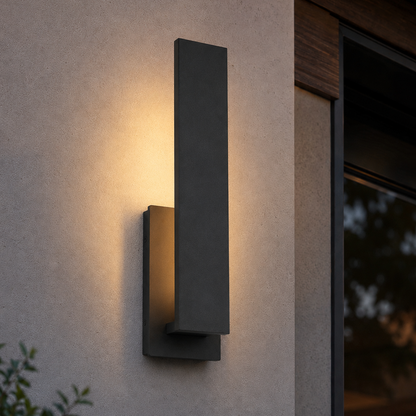 VionLight Meridian Modern LED Backlit Wall Sconce IP54 Waterproof Aluminum Outdoor Exterior Light Fixture