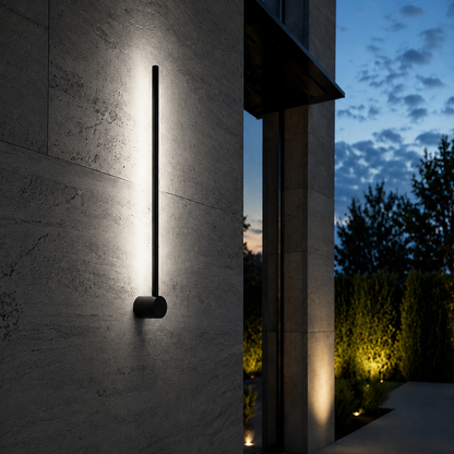 Outdoor Wall Sconces Long Strip IP65 Anti Rust 3000K 4500K 6000K Black Waterproof Linear Wall Mount Lighting for Porch Courtyard