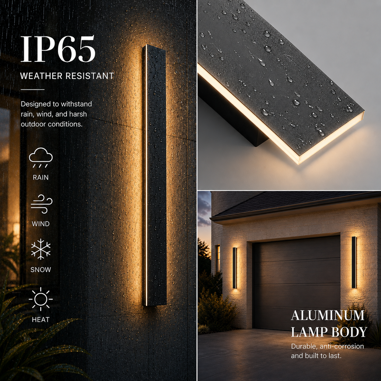 Waterproof outdoor wall lamp LED Long Linear lighting IP65 Aluminum for Garden Garage porch Sconces Fixtures 110V 220V Luminaire