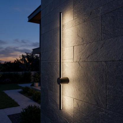 Outdoor Wall Sconces Long Strip IP65 Anti Rust 3000K 4500K 6000K Black Waterproof Linear Wall Mount Lighting for Porch Courtyard