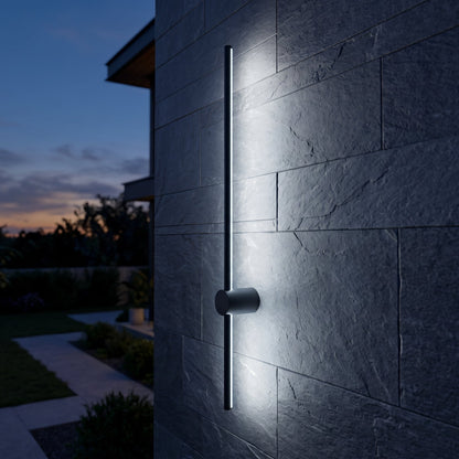 Outdoor Wall Sconces Long Strip IP65 Anti Rust 3000K 4500K 6000K Black Waterproof Linear Wall Mount Lighting for Porch Courtyard