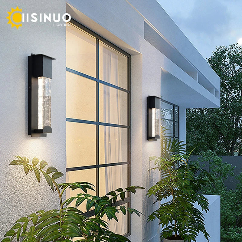 New LED Wall Lighting PIR Motion Sensor Crystal Outdoor IP65 Waterproof Street Lamp for Balcony Garden 96V 220V Sconce Luminaire