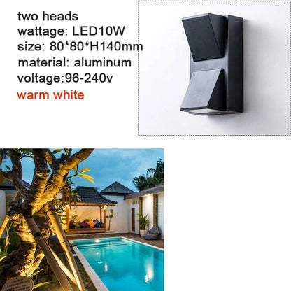Modern LED Outdoor Aluminum IP65 Waterproof Mounted Wall Lightings 5W 10W Garden porch Sconce Light 110V 220V Sconce Luminaire