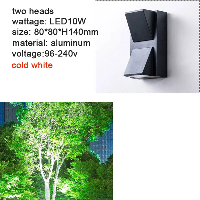 Modern LED Outdoor Aluminum IP65 Waterproof Mounted Wall Lightings 5W 10W Garden porch Sconce Light 110V 220V Sconce Luminaire