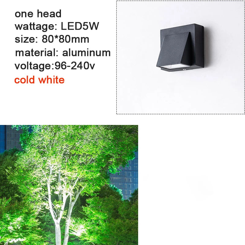 Modern LED Outdoor Aluminum IP65 Waterproof Mounted Wall Lightings 5W 10W Garden porch Sconce Light 110V 220V Sconce Luminaire