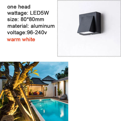 Modern LED Outdoor Aluminum IP65 Waterproof Mounted Wall Lightings 5W 10W Garden porch Sconce Light 110V 220V Sconce Luminaire