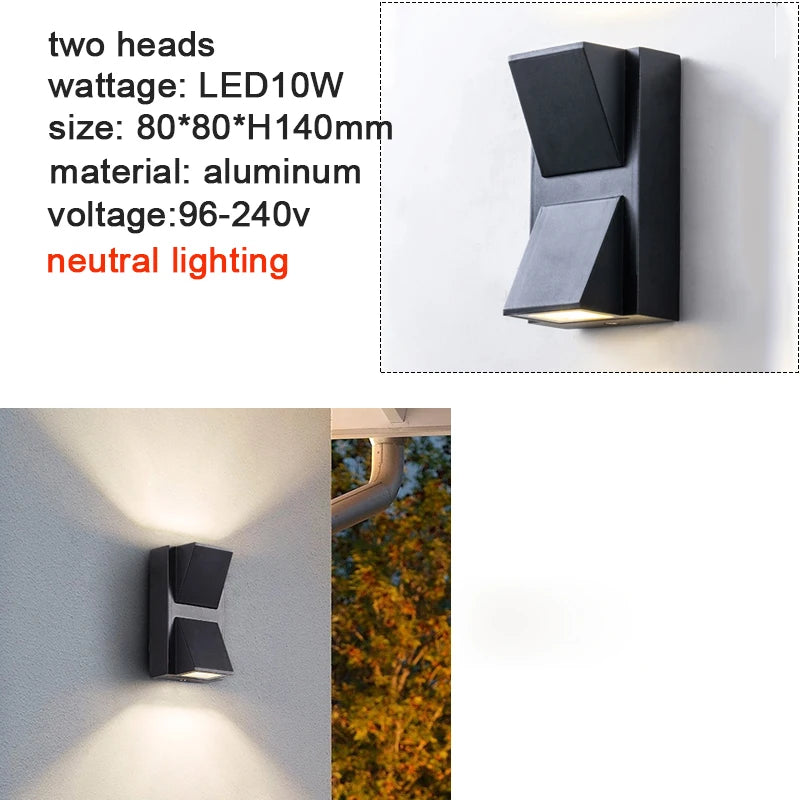 Modern LED Outdoor Aluminum IP65 Waterproof Mounted Wall Lightings 5W 10W Garden porch Sconce Light 110V 220V Sconce Luminaire