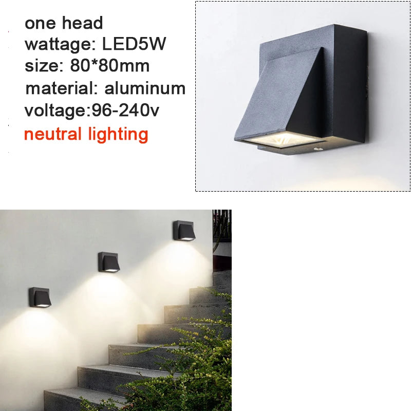 Modern LED Outdoor Aluminum IP65 Waterproof Mounted Wall Lightings 5W 10W Garden porch Sconce Light 110V 220V Sconce Luminaire