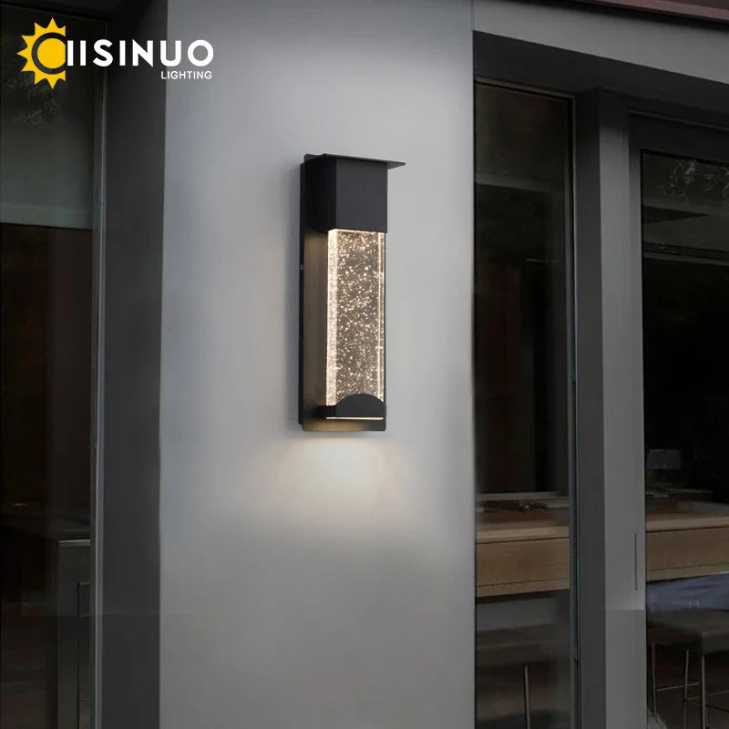 New LED Wall Lighting PIR Motion Sensor Crystal Outdoor IP65 Waterproof Street Lamp for Balcony Garden 96V 220V Sconce Luminaire