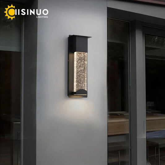 New LED Wall Lighting PIR Motion Sensor Crystal Outdoor IP65 Waterproof Street Lamp for Balcony Garden 96V 220V Sconce Luminaire
