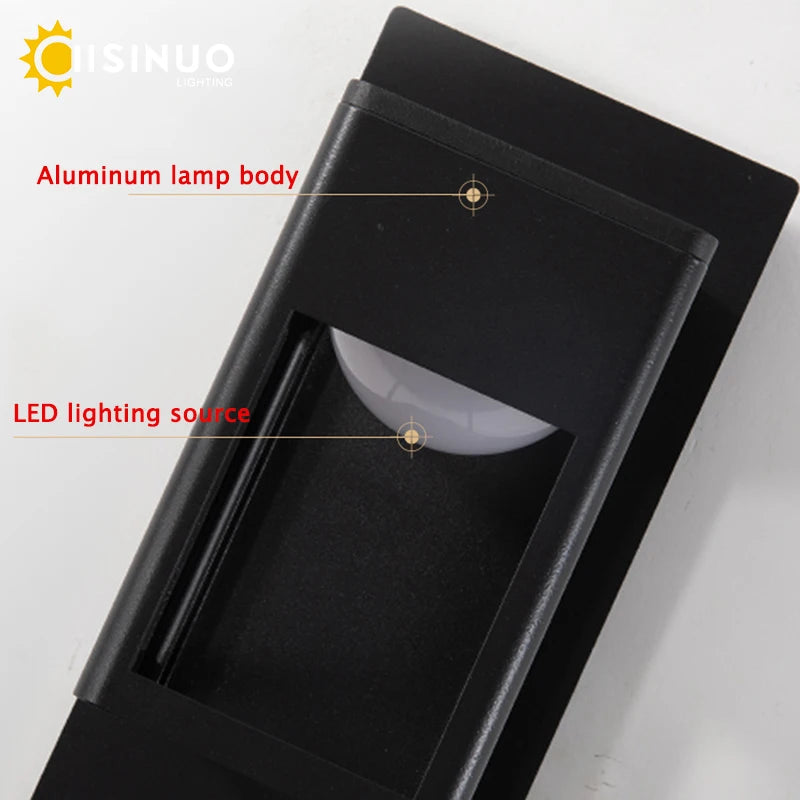 IP67 Waterproof Outdoor LED Wall Lighting Motion Sensor Aluminum Black Bronze Garden porch Sconce Light 96V220V Sconce Luminaire