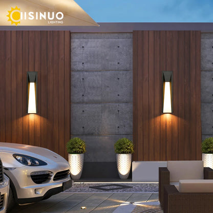 Outdoor Wall Lamp LED Black Lighting Exterior Light Fixtures AC110 220V Porch Lights Wall Mounted Garden Lamp for Patio Entryway