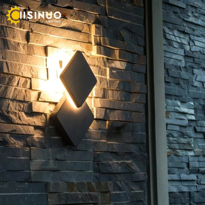 LED Outdoor Waterproof Wall Lamp 360° Rotate Outdoor Porch Light LED 7w Square Exterior Lights Fixture for Yards Doorways Garden