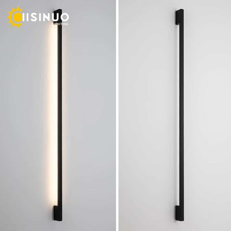 Minimalist Long Strip Outdoor Wall Lamp Garden Porch Lighting Black Sconce Light 85V 265V for Garage Courtyard Balcony Decoratio