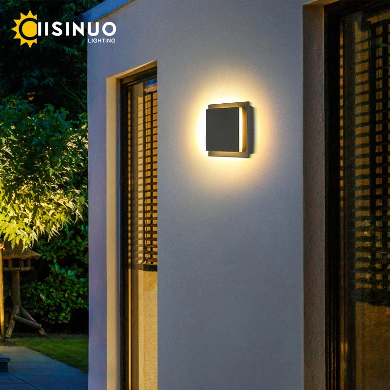 LED Outdoor Waterproof Wall Lamp 360° Rotate Outdoor Porch Light LED 7w Square Exterior Lights Fixture for Yards Doorways Garden