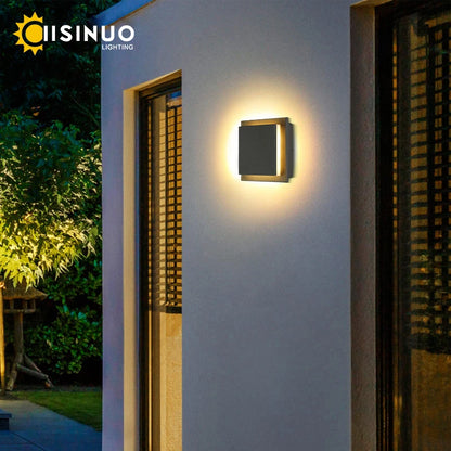 LED Outdoor Waterproof Wall Lamp 360° Rotate Outdoor Porch Light LED 7w Square Exterior Lights Fixture for Yards Doorways Garden