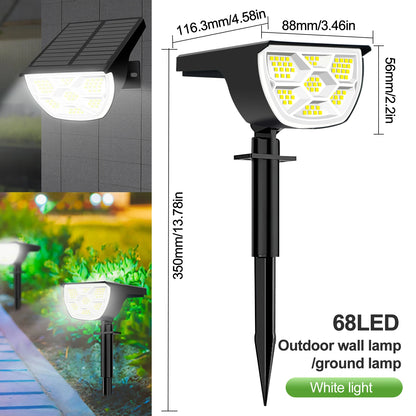 59/72 LED Solar Lights Outdoor Waterproof IP65 3 Lighting Modes Solar Powered Landscape Spot Lights For Outside Yard Decor