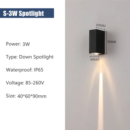 6W 10W 20W Outdoor LED Wall Lights Up and Down Narrow Beam COB Aluminium Wall Sconces Porch Light Garden Waterproof Spotlight