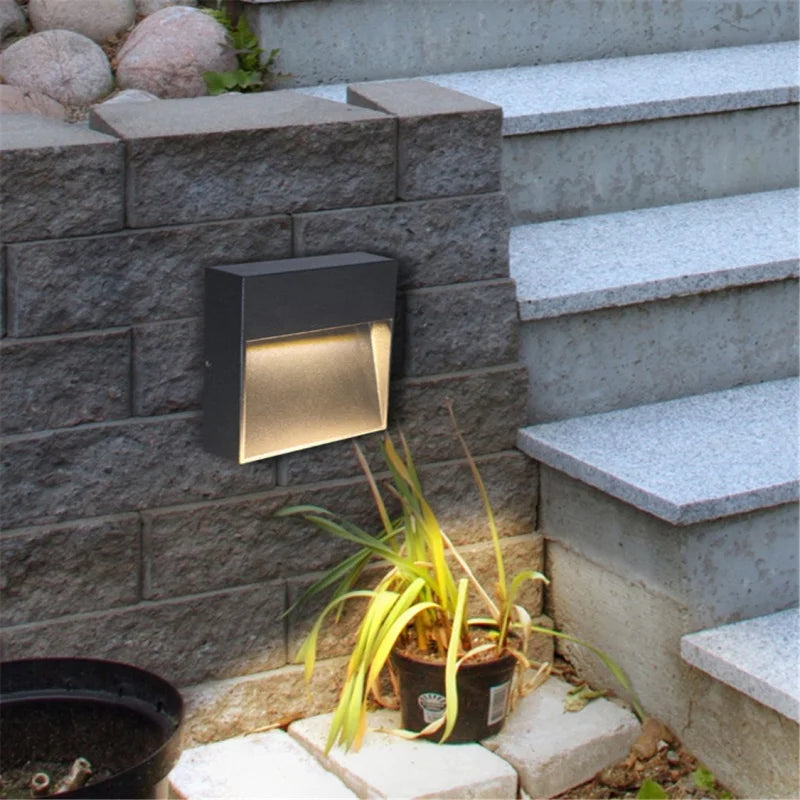 LED Outdoor Surface Mounted Wall Lamp IP65 Waterproof Step Light for Garage Basement Channel Passage Entrance Stairs 110V 220V