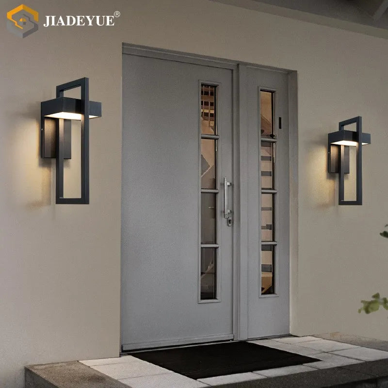 Waterproof outdoor LED wall lamp modern retro black balcony corridor courtyard garden exterior wall lamp outdoor lighting