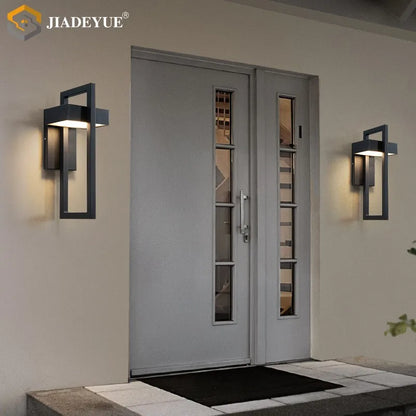 Waterproof outdoor LED wall lamp modern retro black balcony corridor courtyard garden exterior wall lamp outdoor lighting