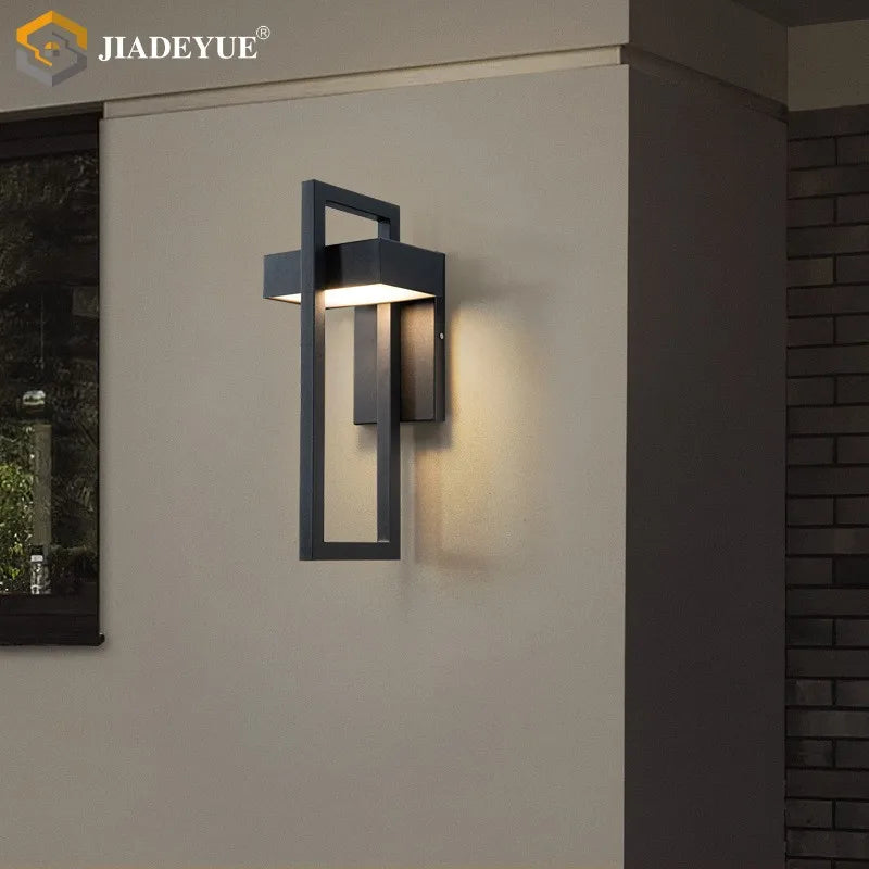 Waterproof outdoor LED wall lamp modern retro black balcony corridor courtyard garden exterior wall lamp outdoor lighting