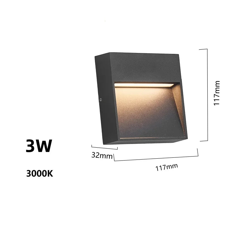 LED Outdoor Surface Mounted Wall Lamp IP65 Waterproof Step Light for Garage Basement Channel Passage Entrance Stairs 110V 220V