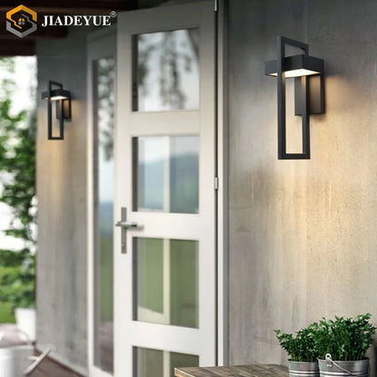 Waterproof outdoor LED wall lamp modern retro black balcony corridor courtyard garden exterior wall lamp outdoor lighting