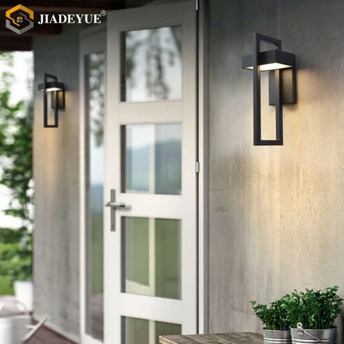 Waterproof outdoor LED wall lamp modern retro black balcony corridor courtyard garden exterior wall lamp outdoor lighting