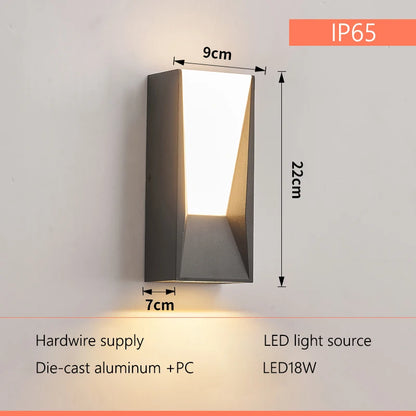 Waterproof Outdoor PIR Sensor Wall Light Durable Aluminum Housing Lamp Garden Courtyard Lighting for Porch Pathway Balcony Decor