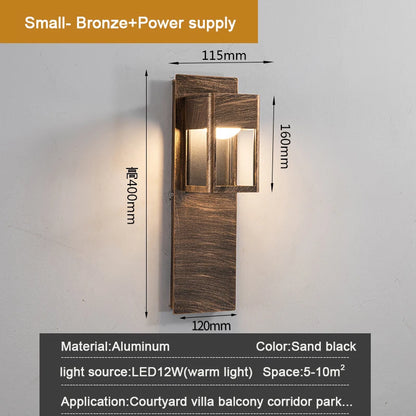 IP67 Waterproof Outdoor LED Wall Lighting Motion Sensor Aluminum Black Bronze Garden porch Sconce Light 96V220V Sconce Luminaire
