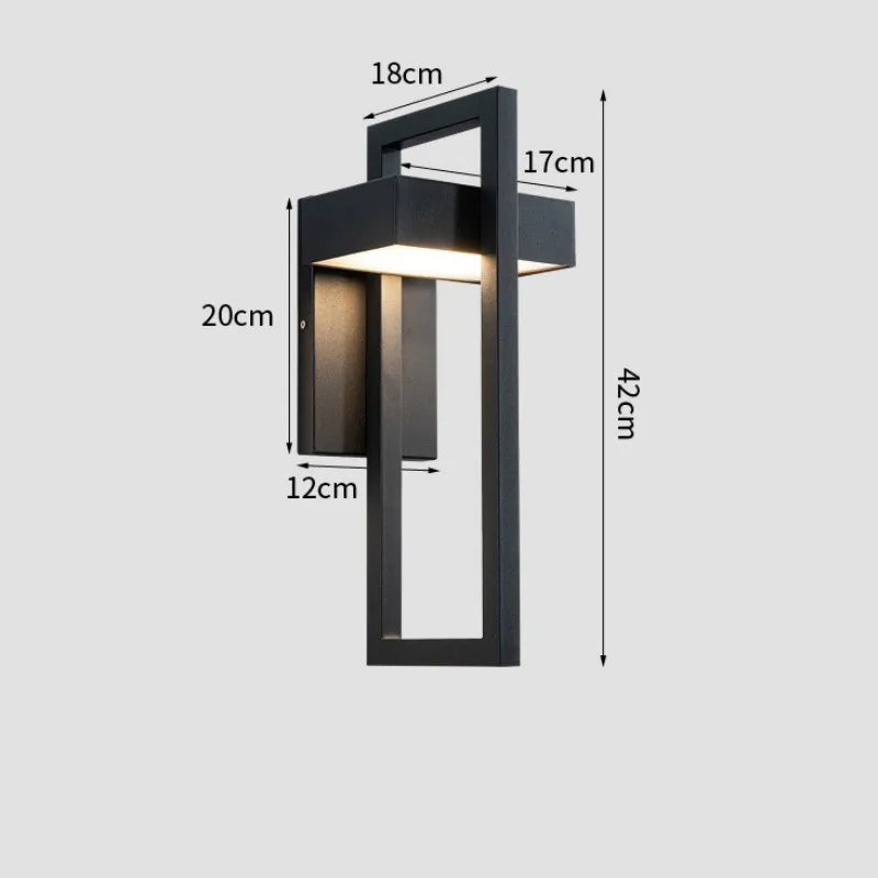 Waterproof outdoor LED wall lamp modern retro black balcony corridor courtyard garden exterior wall lamp outdoor lighting