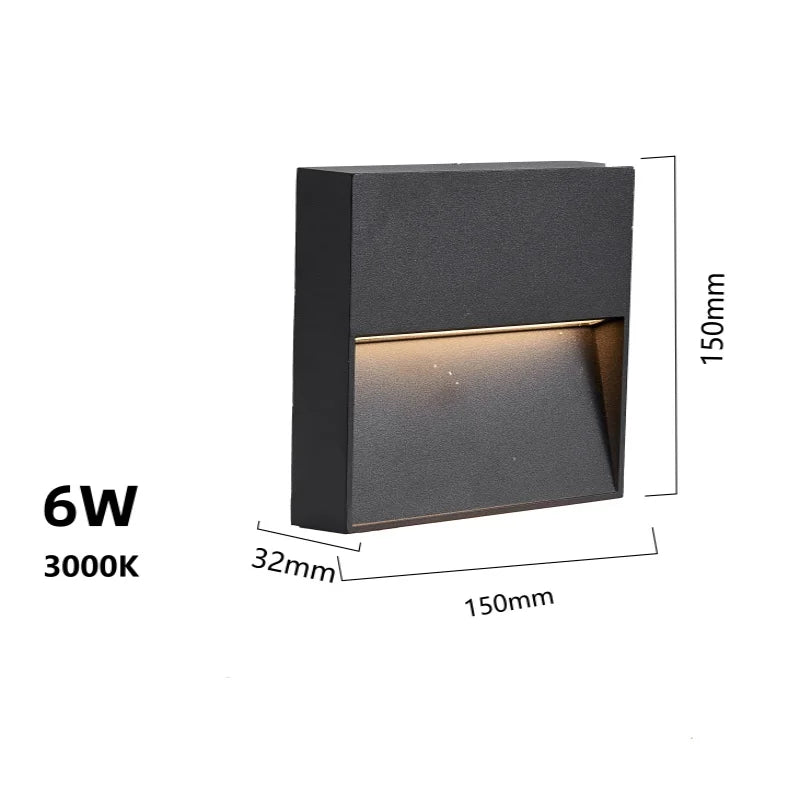 LED Outdoor Surface Mounted Wall Lamp IP65 Waterproof Step Light for Garage Basement Channel Passage Entrance Stairs 110V 220V