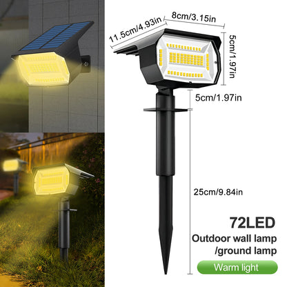59/72 LED Solar Lights Outdoor Waterproof IP65 3 Lighting Modes Solar Powered Landscape Spot Lights For Outside Yard Decor