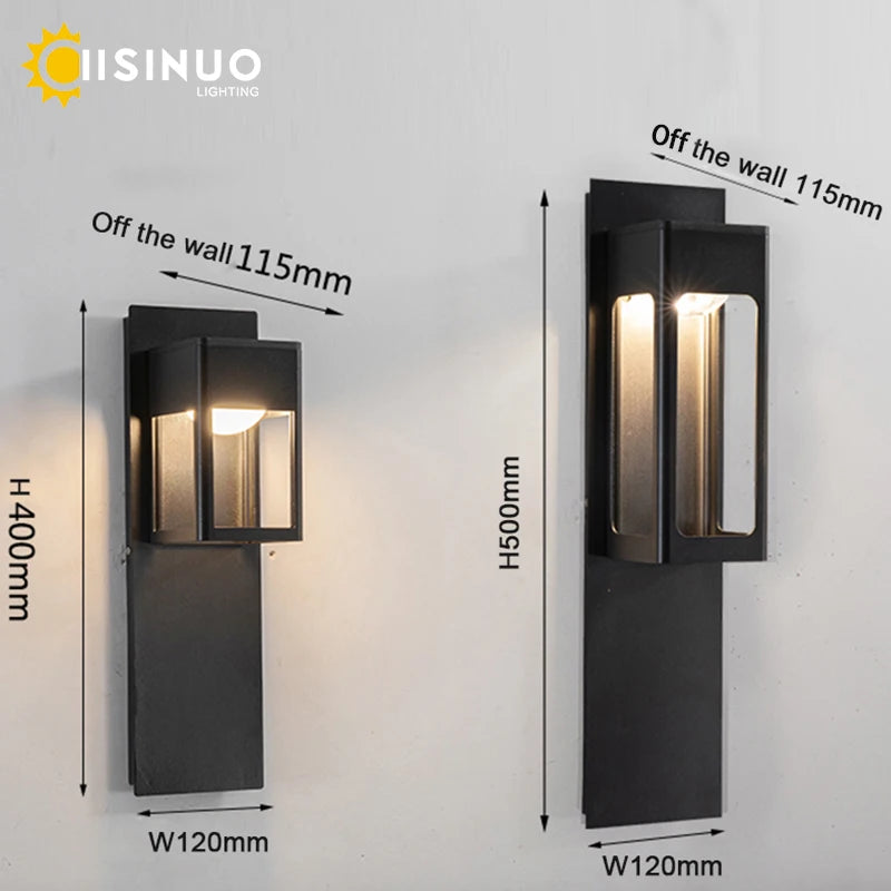 IP67 Waterproof Outdoor LED Wall Lighting Motion Sensor Aluminum Black Bronze Garden porch Sconce Light 96V220V Sconce Luminaire