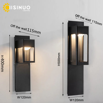 IP67 Waterproof Outdoor LED Wall Lighting Motion Sensor Aluminum Black Bronze Garden porch Sconce Light 96V220V Sconce Luminaire