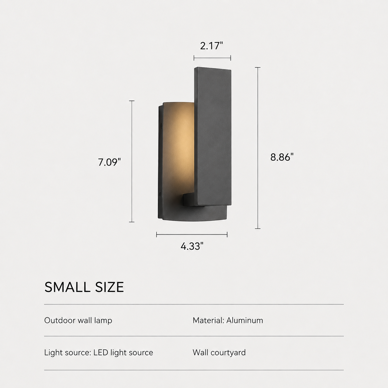 VionLight Meridian Modern LED Backlit Wall Sconce IP54 Waterproof Aluminum Outdoor Exterior Light Fixture